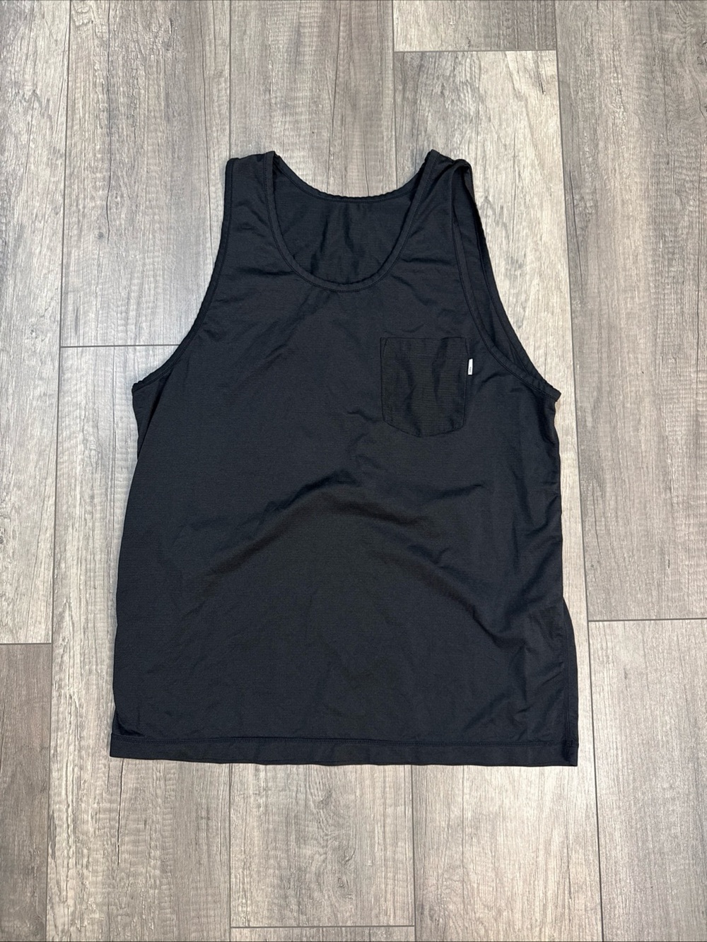Vuori Black Tank Top with Chest Pocket